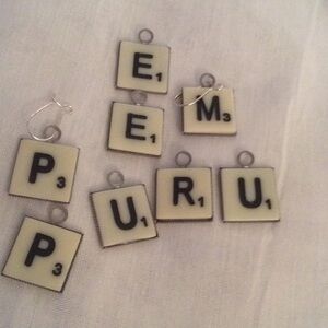 Custom Scrabble Pierced Earrings Sterling Plated